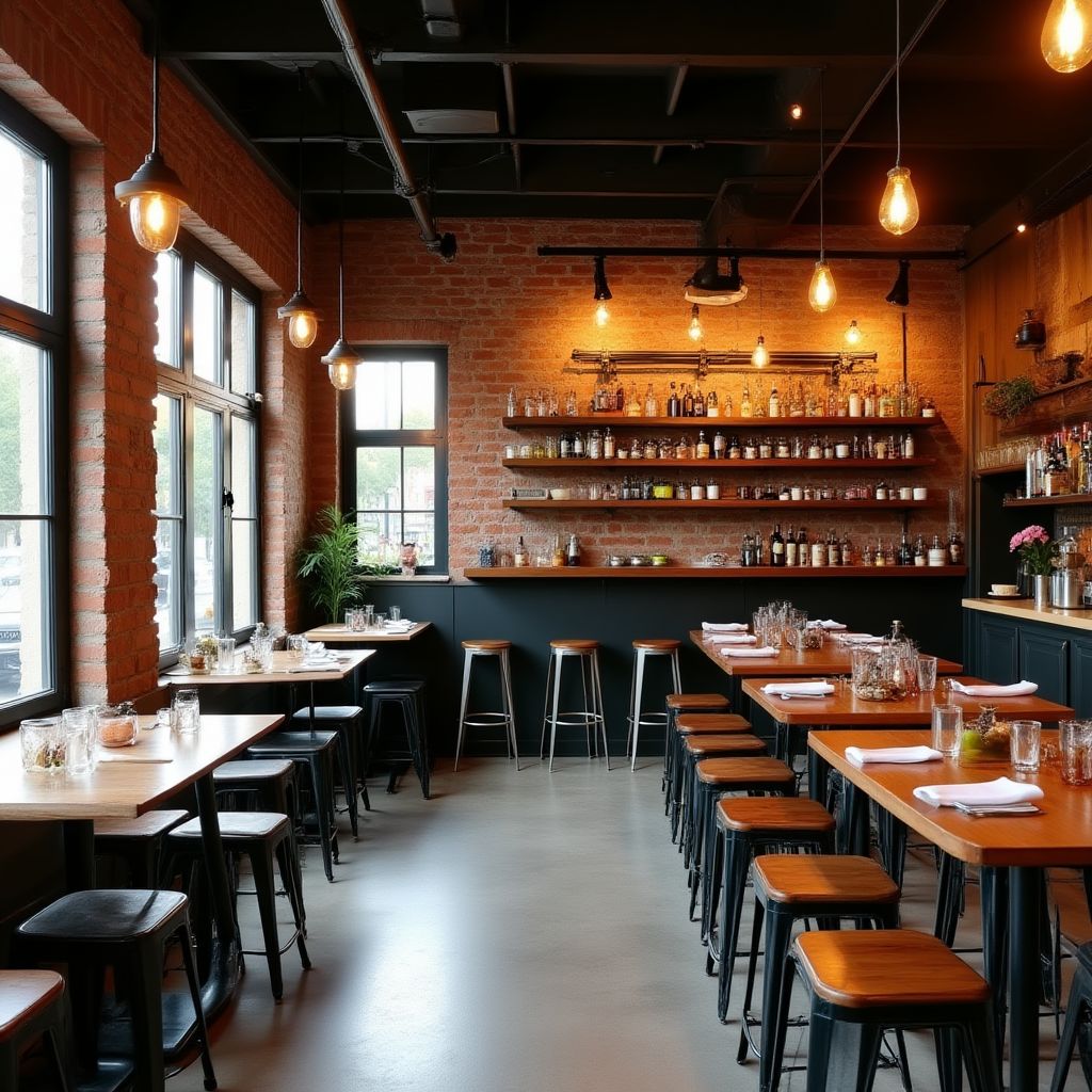Cafetería de estilo industrial