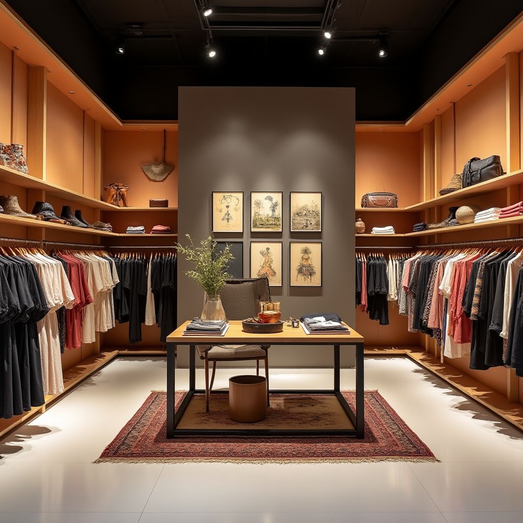 Boutique de moda con elementos artesanales